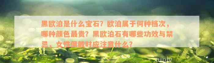 黑欧泊是什么宝石？欧泊属于何种档次，哪种颜色最贵？黑欧泊石有哪些功效与禁忌，女性佩戴时应注意什么？