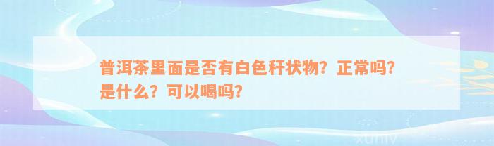 普洱茶里面是否有白色秆状物？正常吗？是什么？可以喝吗？