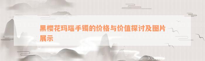 黑樱花玛瑙手镯的价格与价值探讨及图片展示