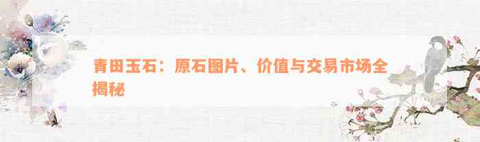 青田玉石：原石图片、价值与交易市场全揭秘