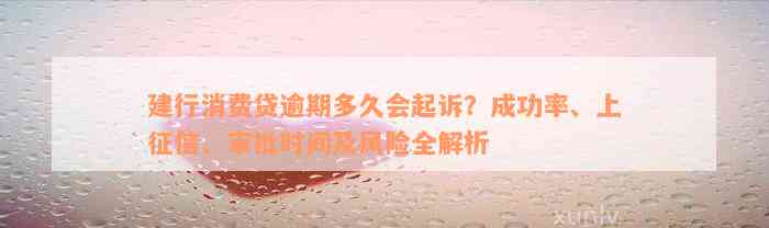 建行消费贷逾期多久会起诉？成功率、上征信、审批时间及风险全解析