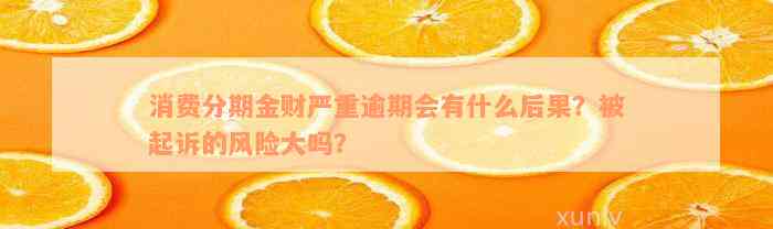 消费分期金财严重逾期会有什么后果？被起诉的风险大吗？