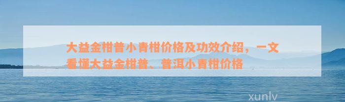 大益金柑普小青柑价格及功效介绍，一文看懂大益金柑普、普洱小青柑价格