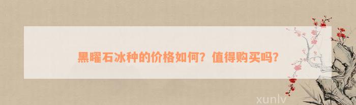 黑曜石冰种的价格如何？值得购买吗？