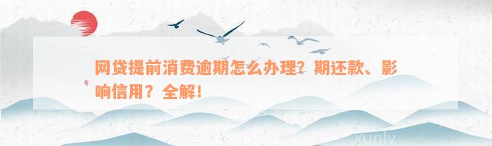 网贷提前消费逾期怎么办理？期还款、影响信用？全解！