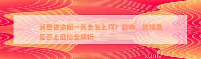 消费贷逾期一天会怎么样？影响、处理及是否上征信全解析