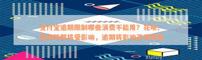 支付宝逾期限制哪些消费不能用？花呗、借呗等都将受影响，逾期将影响正常使用