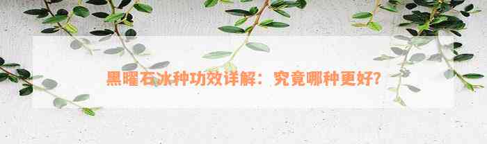 黑曜石冰种功效详解：究竟哪种更好？