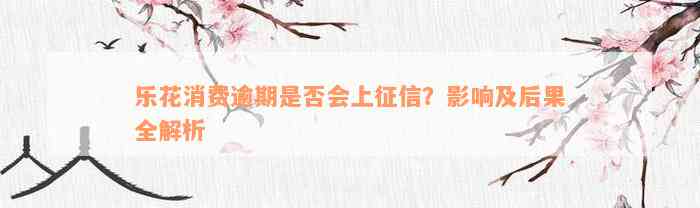 乐花消费逾期是否会上征信？影响及后果全解析