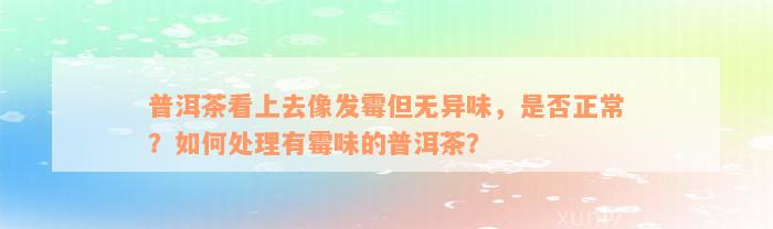 普洱茶看上去像发霉但无异味，是否正常？如何处理有霉味的普洱茶？