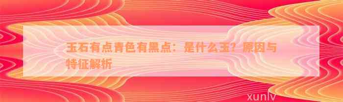 玉石有点青色有黑点：是什么玉？原因与特征解析