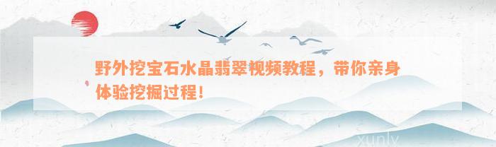 野外挖宝石水晶翡翠视频教程，带你亲身体验挖掘过程！