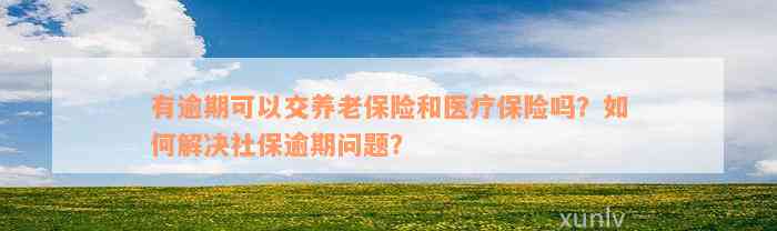 有逾期可以交养老保险和医疗保险吗？如何解决社保逾期问题？