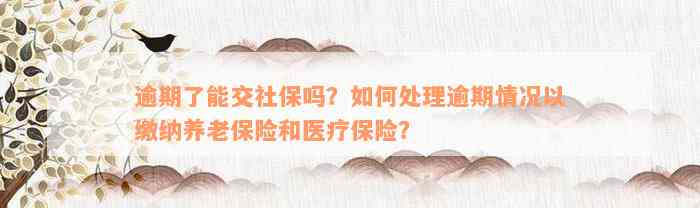 逾期了能交社保吗？如何处理逾期情况以缴纳养老保险和医疗保险？