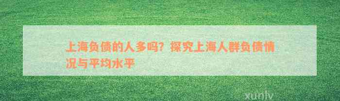 上海负债的人多吗？探究上海人群负债情况与平均水平