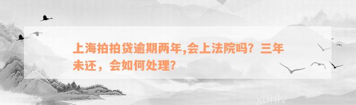 上海拍拍贷逾期两年,会上法院吗？三年未还，会如何处理？