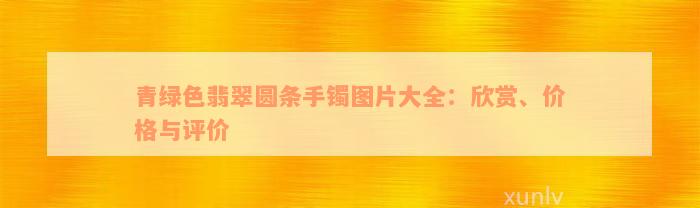 青绿色翡翠圆条手镯图片大全：欣赏、价格与评价