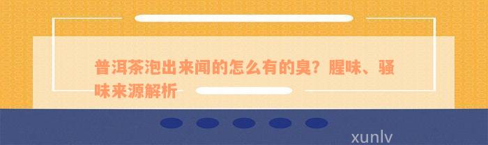 普洱茶泡出来闻的怎么有的臭？腥味、骚味来源解析