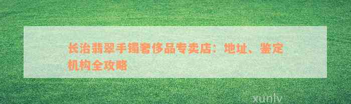 长治翡翠手镯奢侈品专卖店：地址、鉴定机构全攻略