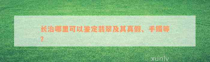 长治哪里可以鉴定翡翠及其真假、手镯等？