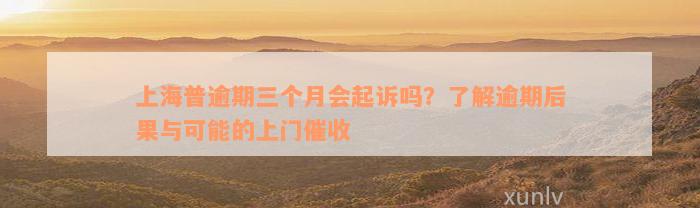 上海普逾期三个月会起诉吗？了解逾期后果与可能的上门催收