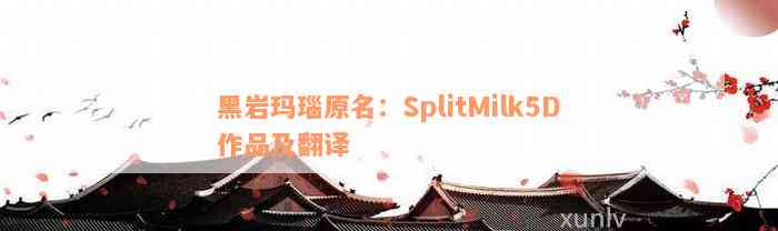 黑岩玛瑙原名：SplitMilk5D作品及翻译