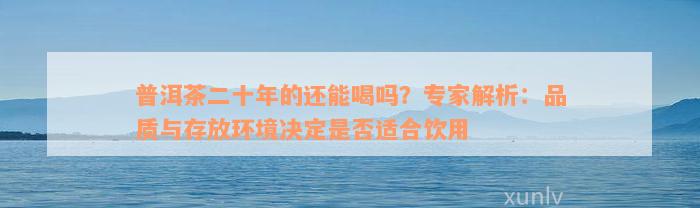 普洱茶二十年的还能喝吗？专家解析：品质与存放环境决定是否适合饮用