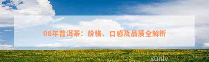 08年普洱茶：价格、口感及品质全解析