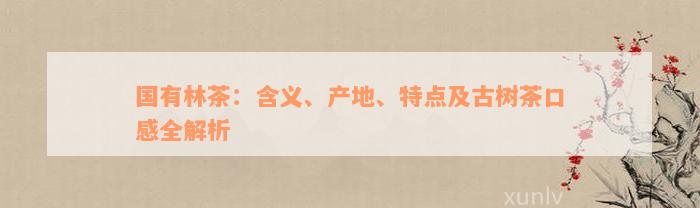 国有林茶：含义、产地、特点及古树茶口感全解析