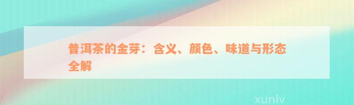 普洱茶的金芽：含义、颜色、味道与形态全解