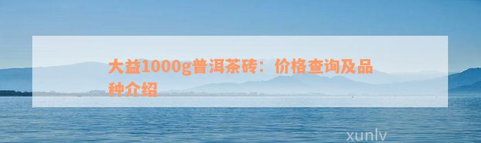 大益1000g普洱茶砖：价格查询及品种介绍