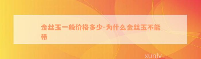 金丝玉一般价格多少-为什么金丝玉不能带