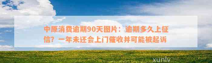 中原消费逾期90天图片：逾期多久上征信？一年未还会上门催收并可能被起诉