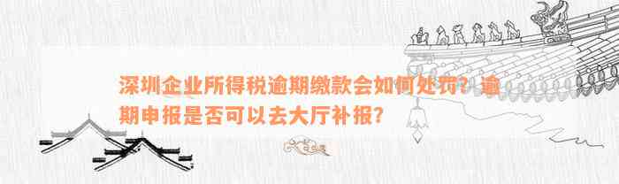 深圳企业所得税逾期缴款会如何处罚？逾期申报是否可以去大厅补报？