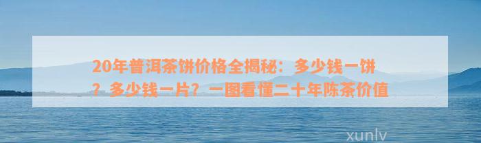 20年普洱茶饼价格全揭秘：多少钱一饼？多少钱一片？一图看懂二十年陈茶价值