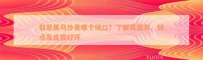 翡翠黑乌沙是哪个场口？了解其原石、特点及皮质好坏