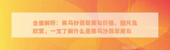 全面解析：黑乌砂翡翠原石价格、图片及欣赏，一文了解什么是黑乌沙翡翠原石