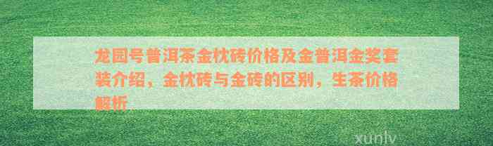 龙园号普洱茶金枕砖价格及金普洱金奖套装介绍，金枕砖与金砖的区别，生茶价格解析