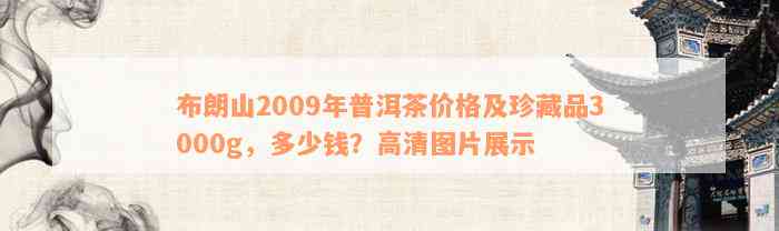 布朗山2009年普洱茶价格及珍藏品3000g，多少钱？高清图片展示