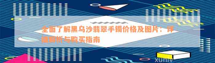 全面了解黑乌沙翡翠手镯价格及图片：详细解析与购买指南