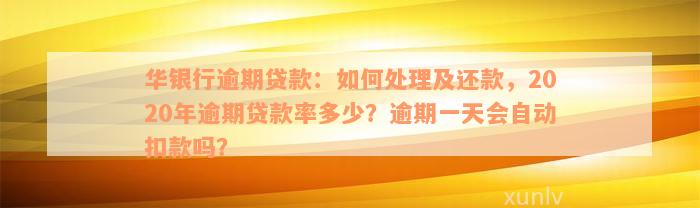 华银行逾期贷款：如何处理及还款，2020年逾期贷款率多少？逾期一天会自动扣款吗？