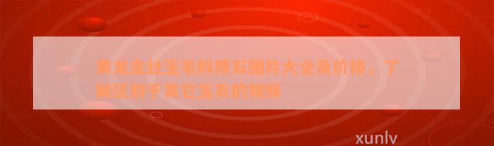 黄龙金丝玉毛料原石图片大全及价格，了解区别于其它玉石的视频