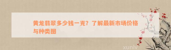 黄龙翡翠多少钱一克？了解最新市场价格与种类图