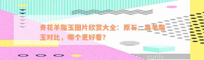 青花羊脂玉图片欣赏大全：原石、出羊脂玉对比，哪个更好看？