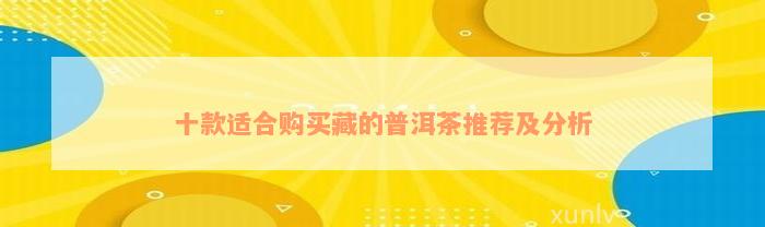 十款适合购买藏的普洱茶推荐及分析