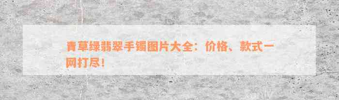 青草绿翡翠手镯图片大全：价格、款式一网打尽！