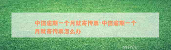 中信逾期一个月就寄传票-中信逾期一个月就寄传票怎么办