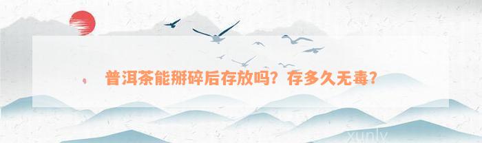 普洱茶能掰碎后存放吗？存多久无毒？