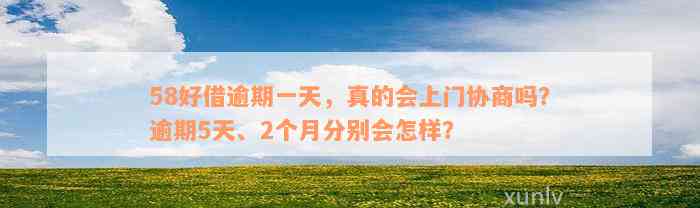 58好借逾期一天，真的会上门协商吗？逾期5天、2个月分别会怎样？