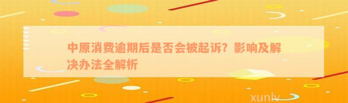 中原消费逾期后是否会被起诉？影响及解决办法全解析